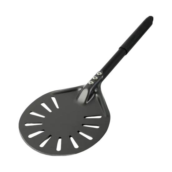 6-Inch Round Pizza Turning Peel Long Handle Non-stick Lightweight Perforated Anodized Aluminum Alloy Homemade Pizza Turner Spinner