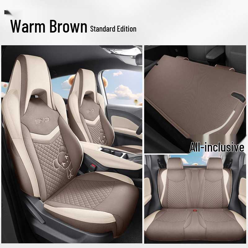 BYD Seagull Fabric Linen Cartoon Seat Cushion for Five-Seater Cars