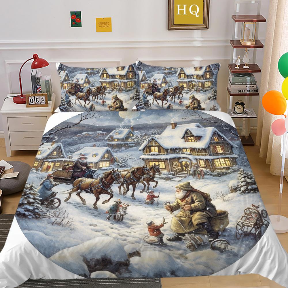 Покрывала с рождественским принтом и 3D декором для спальни, полный размер, микрофибра, высокое качество, дизайн, домашний текстиль для девочек