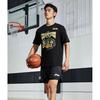 Li-Ning Мужская памятная футболка с короткими рукавами чемпионата CBA, черная ATSSC39-1