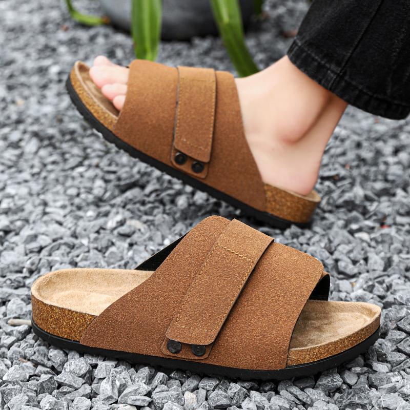 Новые модные летние уличные тапочки на толстой подошве из пробки для мужчин, удобные сандалии для пар, пляжные сандалии и тапочки для отдыха на пляже