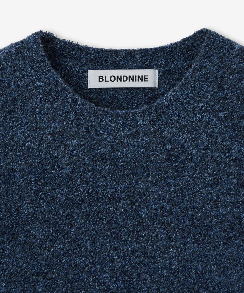 BLOND9 Soft Wool Boucle Round Knit_Blue