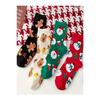 Набор из 2 хлопковых теннисных студенческих носков унисекс с новогодней елкой и Санта-Клаусом с рождественским рисунком подарочной карты