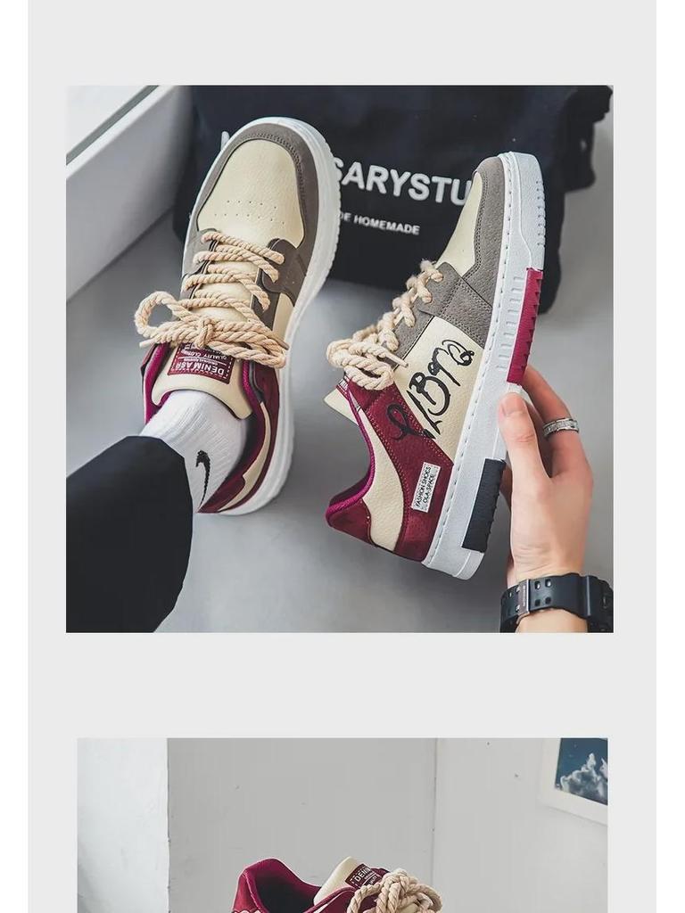 Новые весенние мужские корейские парусиновые кроссовки 2024 года — модная и универсальная повседневная обувь для студентов