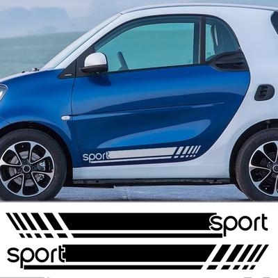 Спортивные DIY наклейки на боковую дверь автомобиля, Автоаксессуары, Декоративные полосы на кузов, Виниловые наклейки для Mercedes Benz Smart Fortwo W453 W451
