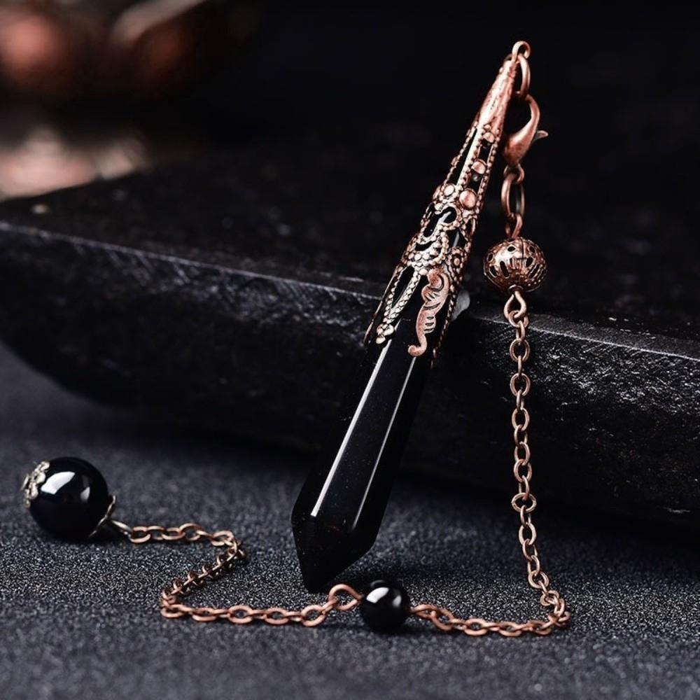 Energy Natural Crystal Pendulums Hexagon Cone Witch Spiritual Pendulos  Jewelry Gift