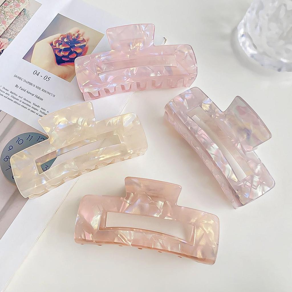 Iridescent Mermaid Shark Clip: Large Korean Acetate Hair Claw for Women's Updo