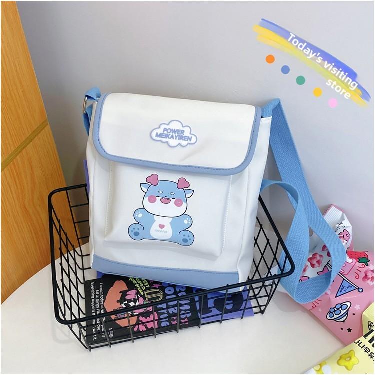 Милая холщовая сумка кроссбоди с животным принтом для детей для школы и прогулок