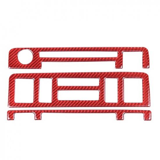 Red Carbon Fiber Center Console Button frame Trim For BMW 3 Series E46 98-04
