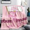 1PC Custom Name Pink Panther Patterned Flannel Blanket Suitable For All Seasons for Home Decor Warmth and Comfort Gifts Holiday Present