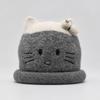 Sweet and cute cat knitted hat versatile face hat women's warm and cold wool hat ear hat