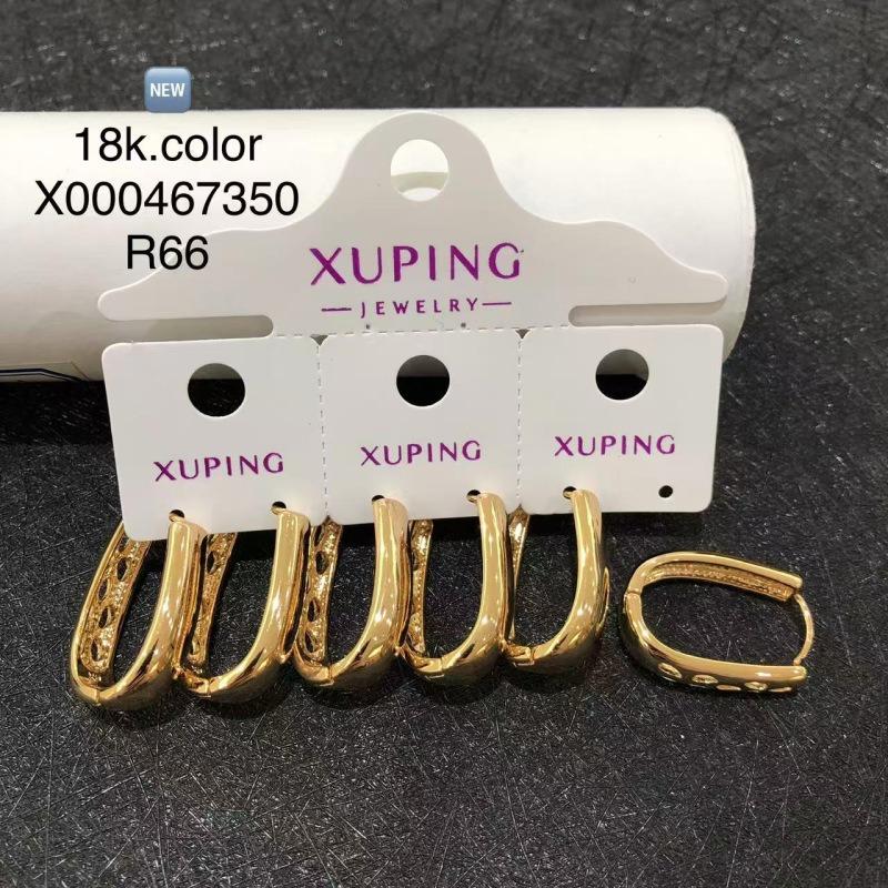 Ювелирные изделия Xuping, серьги-гвоздики, серьги-клипсы из сплава с покрытием k-цвета, с мульти-цирконами, в европейском и американском стиле, модные и универсальные серьги.