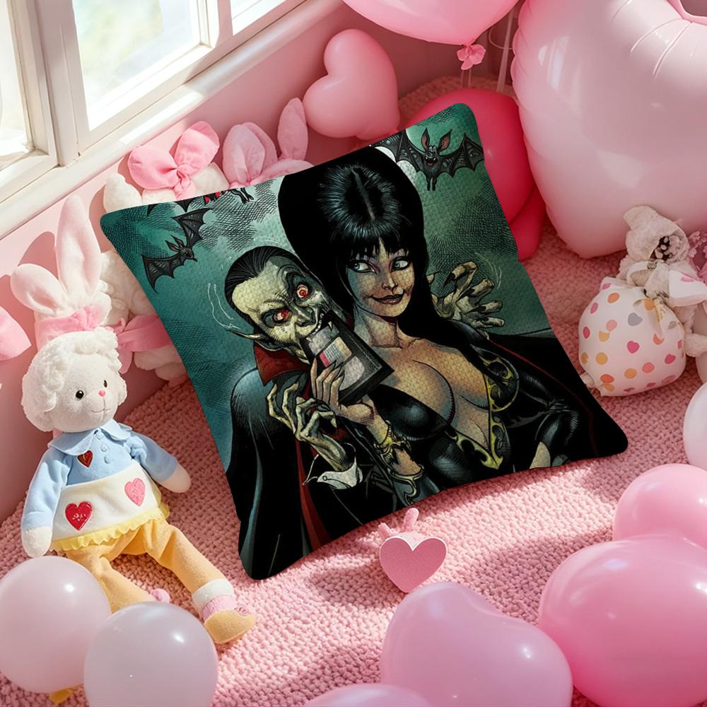 EElviraS Mistress Dark Pillow Case Antidustmite Pillowcase Invisible Zipper Silky Short Plush Sofa Cushion Cover