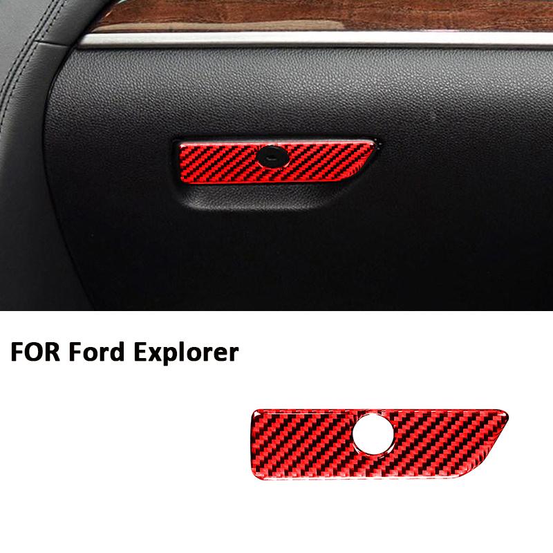 Для Ford Explorer Углеродное волокно Автомобильный интерьер Ящик для хранения у второго пилота Ручка-кольцо Панель кнопок Модификация Декоративная наклейка