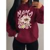 Мама Люблю Тебя Толстовки с Красивым Цветочным Узором Женская Повседневная Одежда в Стиле Комиксов Харадзюку Y2K Худи Осенний Флис Женская