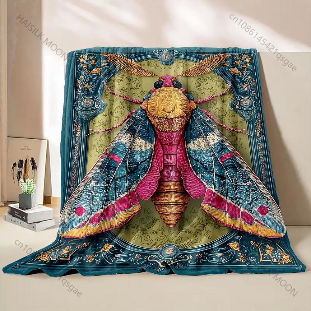 1PC Colorful insect ornamental art Print Blanket Warm Soft Fluffy Kids and Adult Sofa Bed Throw Blanket for Home Travel Camping