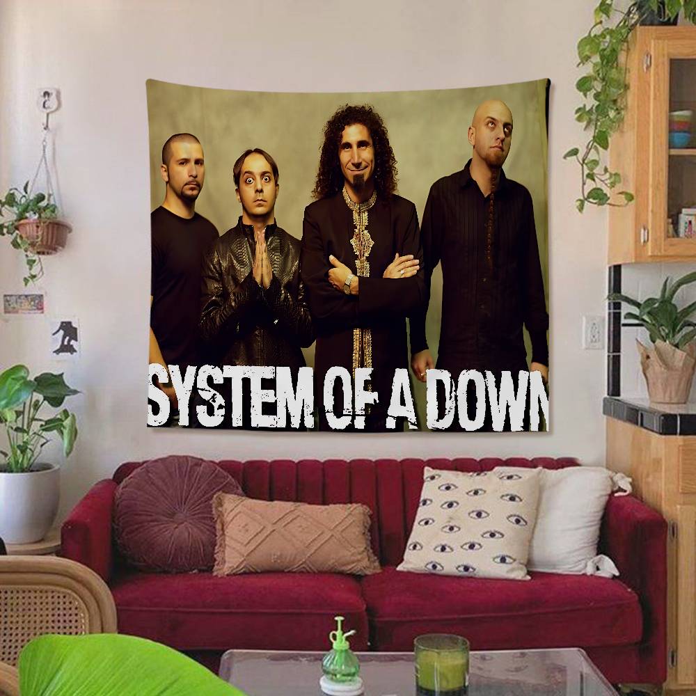 System Of A Down Группа Цветной Гобелен Настенное Полотно Хиппи Цветок Настенные Ковры Декор Комнаты в Общежитии Настенное Искусство Декор