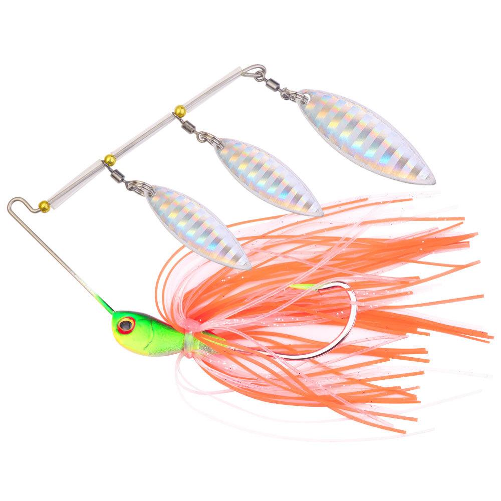 Specialized composite spinnerbait for bass fishing3Packaged Willow Leaf Whiskers Tractor Noise Fake Bait Fishing Lure Set