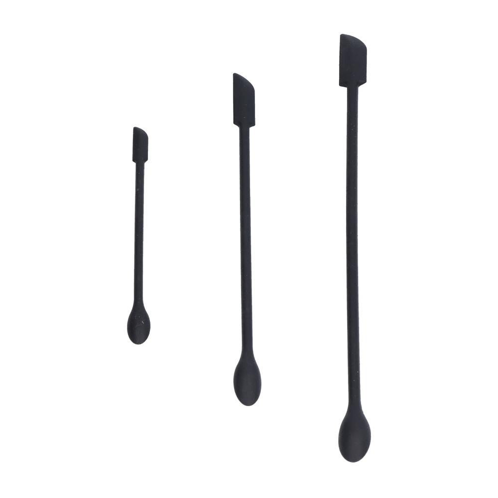 3pcs Long Handle Silicone Spatula Set Double Head Spatula  Beauty Product Scraping