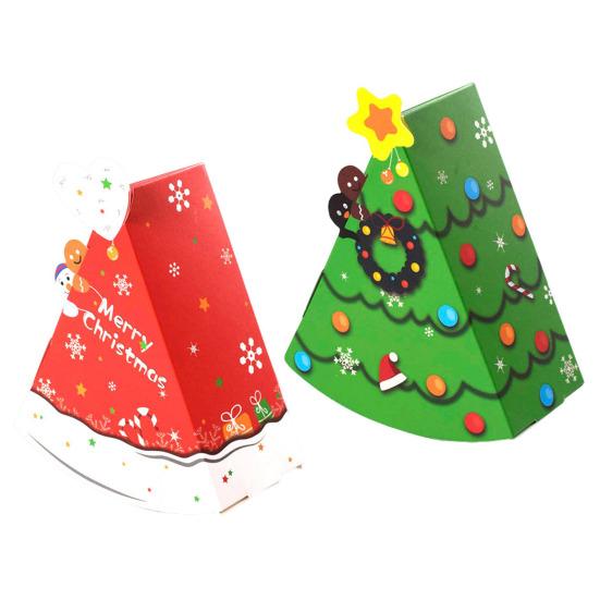 Christmas Candy Boxes Tree Shaped Candy Packaging Box Small Paper Treat Gift Boxes for Christmas New Year Party Supplies