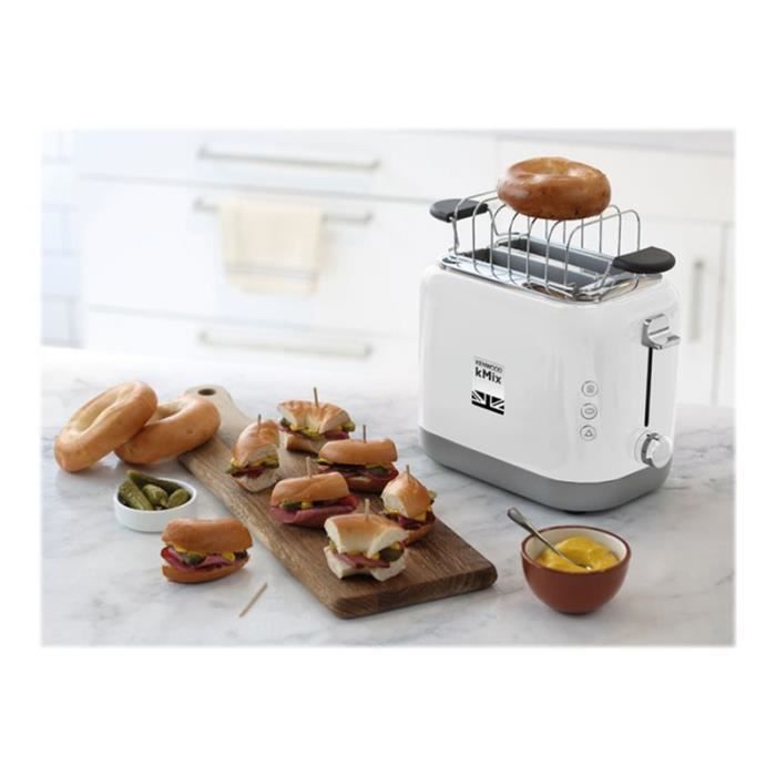 kMix Toaster - KENWOOD - TCX751WH - 2 Slots - Baguette and Defrost Function - White
