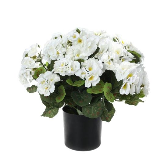 Искусственные цветы герани для улицы 13" горшечный куст искусственной герани, устойчивый к УФ-лучам, искусственный шелковый цветок для декора переднего крыльца, сада, двора, патио