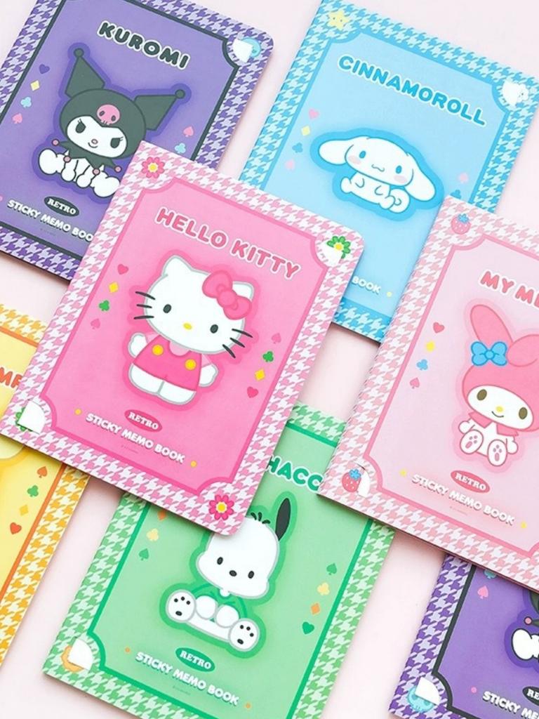 Hot Cute Sanrio & For Kuromi Cinnamoroll Sticky Notepad, Adorable Oblong Paper Notepad For Office Stationery