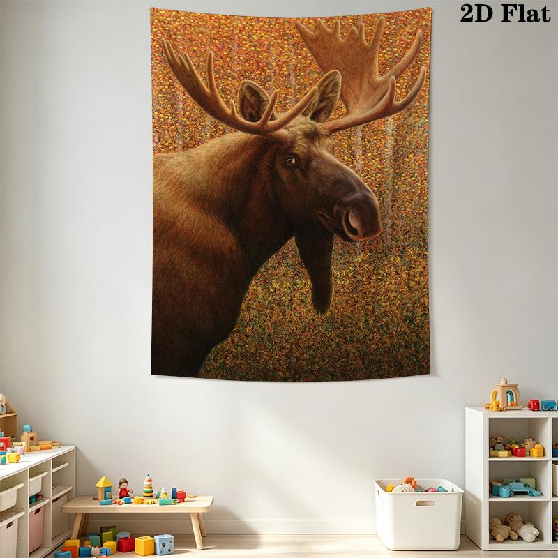 Autumn Elk Pattern Home Decor Tapestry, Wall Hanging, Decorative RV Wall Cloth.MGT0918322