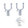 Nalaina Hook Rod with Interchangeable Heads (Set of 2) for Hanging Clothes Drying, Silver