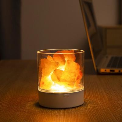 Декоративная лампа из натурального кристалла и соли, питание от USB, 7 цветов подсветки, настольная лава-лампа, ночник для защиты глаз, декор для дома.