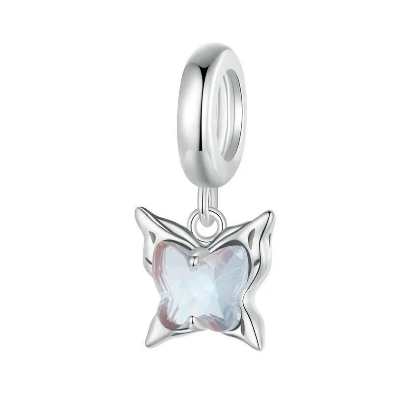 BAMOER Подвески-бабочки для браслетов, серебро 925 пробы, мини-подвески-подвески для браслетов и ожерелий, ювелирные подарки