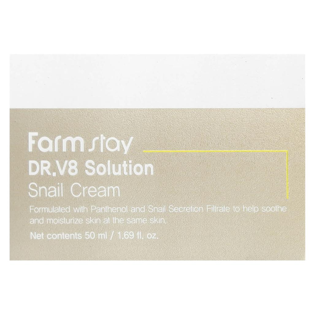 Farmstay Доктор. Крем с экстрактом улитки V8 Solution, 1,69 жидких унций (50 мл)