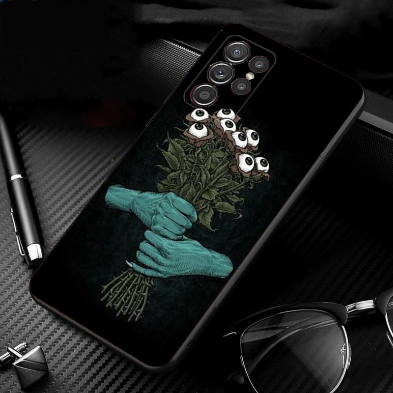 Phone Case For Samsung Galaxy S26 S25 S24 S23 S22 S21 Ultra S24 S23 S22 S21 S25 Plus S24 FE Trippy blue alien eyes