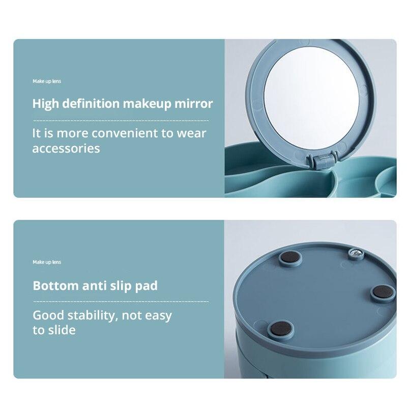 Подставка-держатель Дисплей Лоток Коробка для хранения Многослойная вращающаяся пластиковая подставка Коробка для сережек и колец Косметика