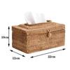 Simple Style Handmade Rattan Tissue Box Toilet Paper Cover Dispenser for Bathroom Home Office Hotel Napkin Storage Container