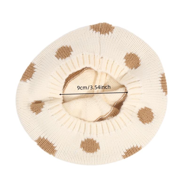 Корейская версия Милый детский берет в горошек Осень и зима Детская модная теплая шапка