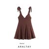 Araltay Autumn New Women's Clothing Fashion Style Fashion All-Match Casual Embroider Short Dress 0881395