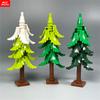 Нетоксичные Moc Кирпичи Растение Зимнее Дерево Модель Лес Куст Сосна Строительный Блок Городская Улица Дом Хижина Сцена Декорация Детская Игрушка Подарок