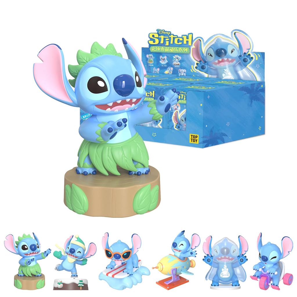 TOP TOY Disney Stitch Moedoraku Series Box 6 Gachapon Blind Box Figure Soft Vinyl PVC Premium Toy Birthday Present Stitch Christmas Gift [Assorted
