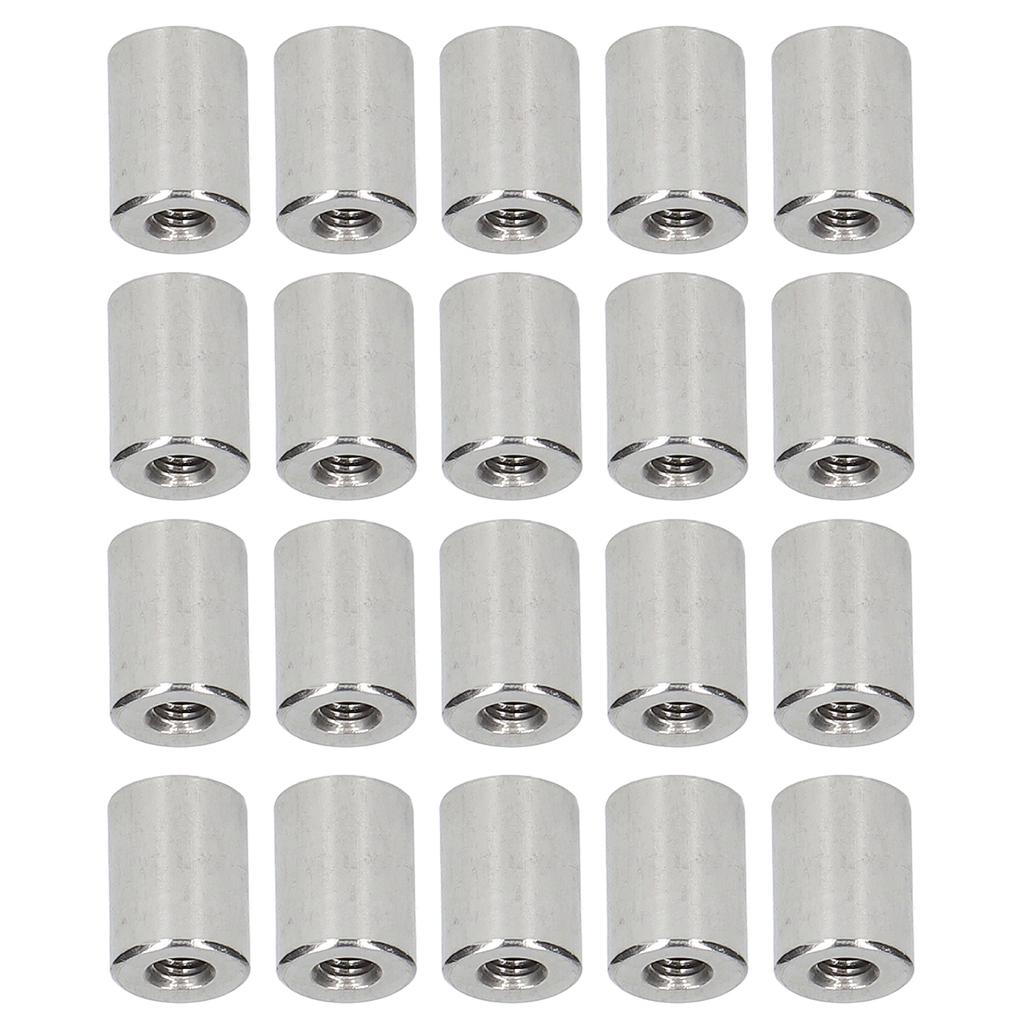 20Pcs Coupling Nut Round Rod Connector Female Thread 304 Stainless Steel M5x0.8 12 L16mm