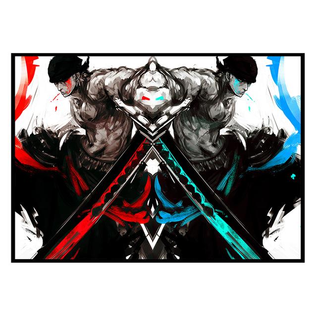 Японское аниме, сплошной постер, настенная живопись, «разыскивается Луффи», холст с изображением битвы, картины для дома, гостиной, спальни, декор