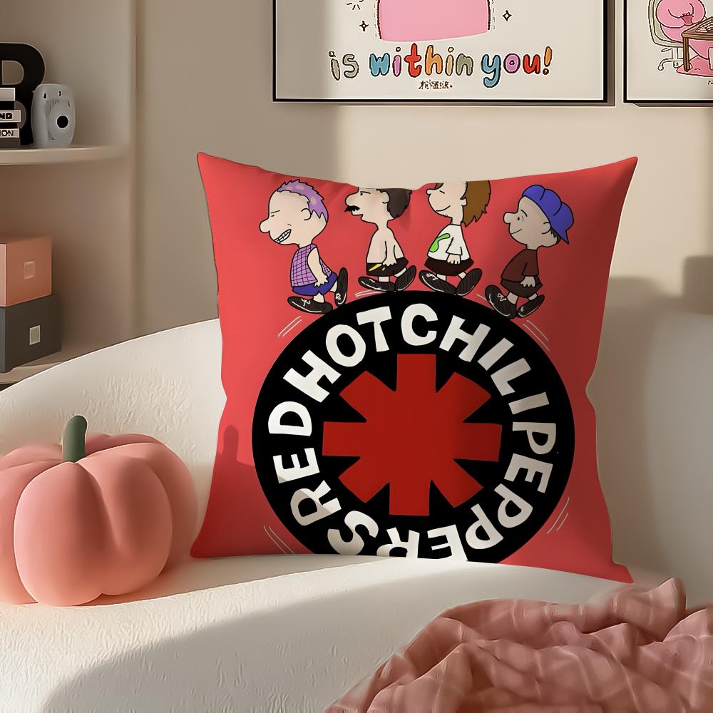 Energetic American Band RRed Hot Chili Peppers Cushion Cover Pillowcase Short Plush Invisible zipper Room Sofa Cushion Cover
