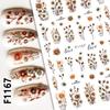 3pcs Stickers Autumn Winter Dry Red Gold Brown Maples Leaves Nail Art Decals Stickers For Nails Art Manicures Tips Decorations