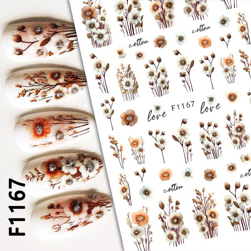 3pcs Stickers Autumn Winter Dry Red Gold Brown Maples Leaves Nail Art Decals Stickers For Nails Art Manicures Tips Decorations
