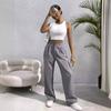 2024 осень и зима новый костюм широкие брюки женские высокая талия драпировка свободный прямой трубчатый тонкий универсальный повседневный