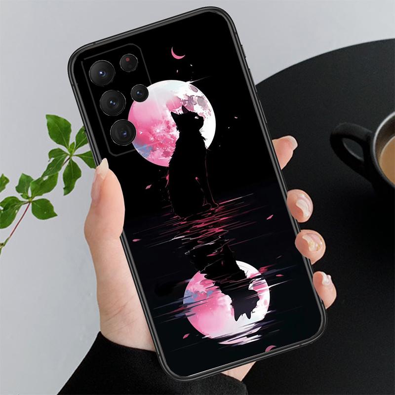 Милый Чехол для Телефона с Кошкой Для Samsung A55 A16 A56 A36 A35 A15 A53 A54 A33 A34 A25 A05S A52 A52S A14 A24 A26 A71