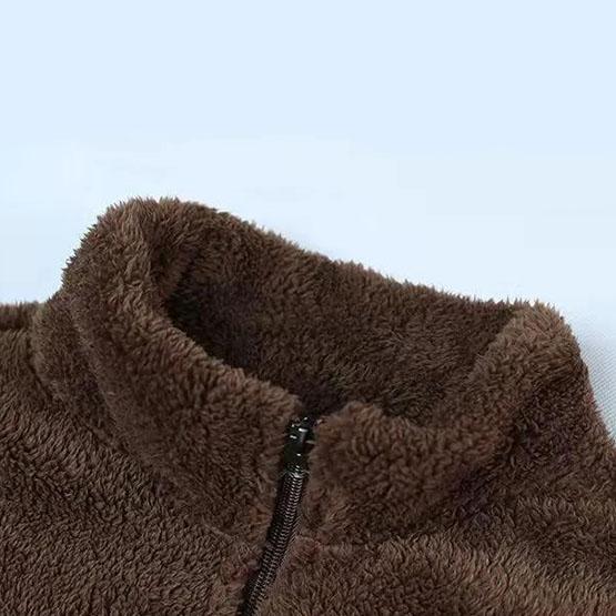 Double Sided Fleece Coat Women's Short Large Size Coral Velvet Autumn and Winter Thickened Warm Fleece Coat Women's Sweater