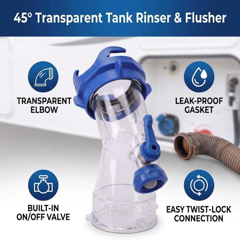 Backflow Preventer Sewer Hose Adapter Transparent Window Waste Tank Flush Valve Sewer Connection