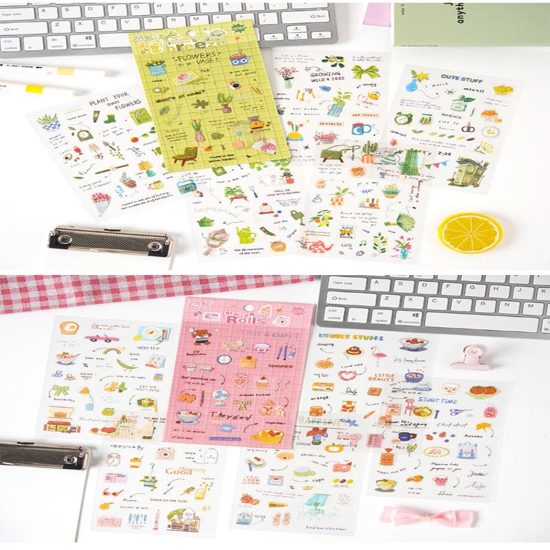 6 штук наклеек для планера 'Любовное письмо' - Милые питомцы, водонепроницаемые наклейки для DIY поделок, журнала, скрапбука, бутылок для воды, ноутбуков