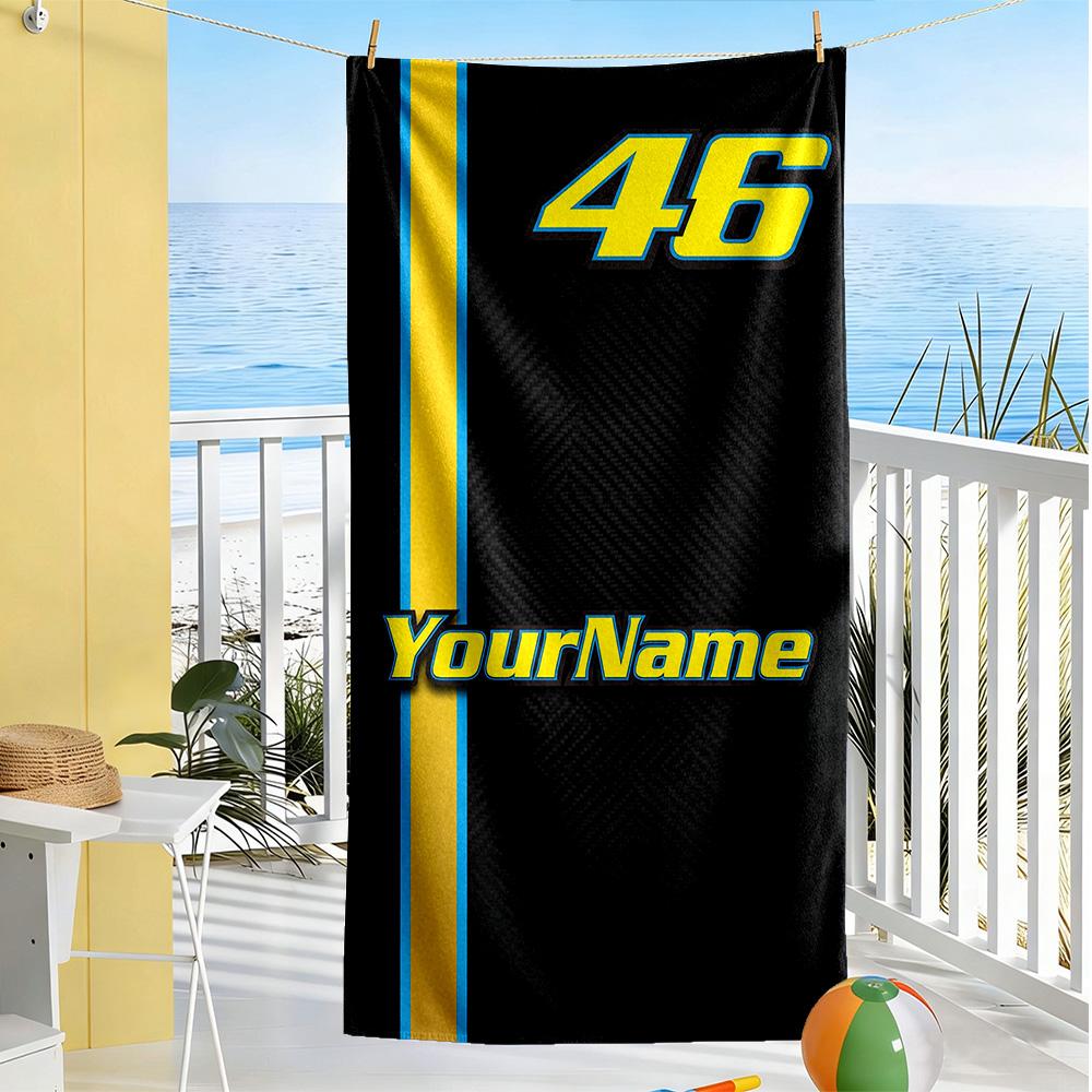Doctor46 Customizable Name Beach Towel Quickdry Soft Microfiber Ideal For Travel Outdoor Swim Pool Yoga Surf Camping Hiking Gym Gift Holiday